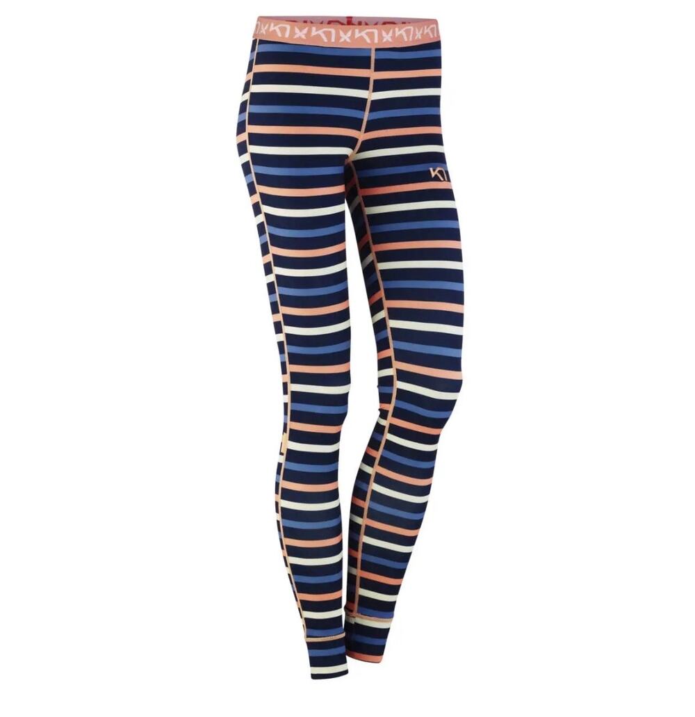 Kari Traa Large Fryd Pants Stripe High Waisted Baselayer Pull On Elastic Waist